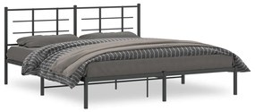 355565 vidaXL Estrutura de cama em metal com cabeceira 180x200 cm preto