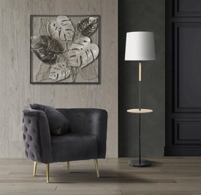 Poltrona "Bucarest" - 76 x 74 x 71 cm - Preto e Dourado | Em Veludo co