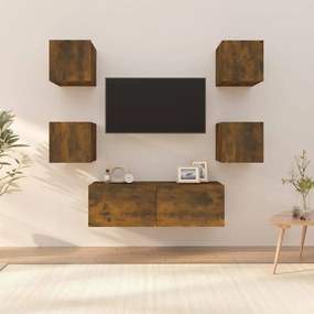Móvel p/ TV de parede madeira processada cor carvalho fumado