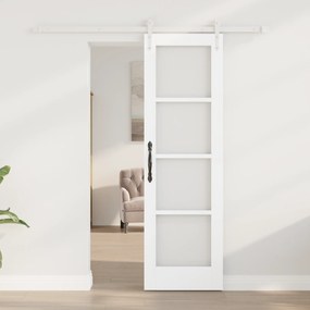 Porta Deslizante vidaXL com Conjunto de Ferragens Branca 61x198.5 cm M