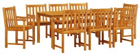 Conjunto de Mesa de Jantar 9 pcs 180 x 90 x 75 cm