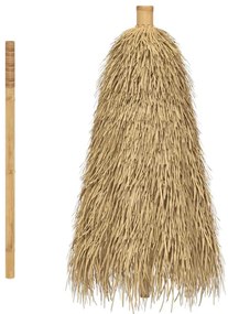 Guarda-chuva Tiki com dossel de folha de bananeira 150 cm Bambu