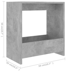 Mesa de apoio 50x26x50 cm contraplacado cinzento cimento