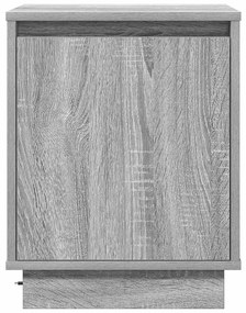 Cômoda de Cabeceira com Luzes LED Cinza Sonoma 39x34,5x50 cm