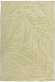 Tapete em lã artesanal com relevo Lino Leaf