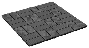 Ladrilhos de pavimento 11 pcs WPC 1m² 30x30 cm preto