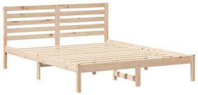 Estrutura da Cama com cabeceira Castanho 140 x 200 cm