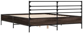 Estrutura de cama 150x200cm derivados madeira/metal