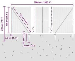 Cerca Hexagonal Cinza 1.5x50 m Aço