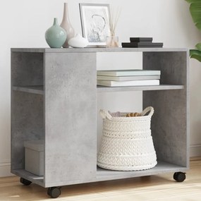 Mesa de apoio com rodas derivados de madeira cinzento cimento
