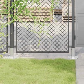 vidaXL Bases de poste quadradas 12 pcs prata 51x51 mm aço galvanizado