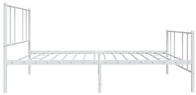 Estrutura de cama com cabeceira e pés 100x200 cm metal branco