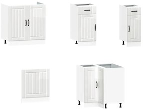 11 peças armário de cozinha conjunto Kalmar brilho branco