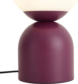 Candeeiro de Mesa Hotel Chic Roxo com Vidro Opalino - Pallon Trend