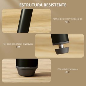 Conjunto de 2 Bancos de Bar Bancos Altos de Cozinha com Encosto em Vime Assento em PU Estrutura de Aço 45x50x97 cm Creme