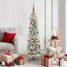 vidaXL Árvore de Natal Artificial com 150 LEDs Verde e branco 150 cm