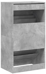 Sapateira c/ 2 gavetas articuladas 60x42x108 cm cinza cimento