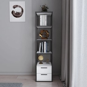 Estante Robbins – Preto e Branco – 39x39x160 cm