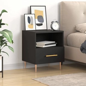 vidaXL Mesa de cabeceira 40x35x47,5 cm derivados de madeira preto