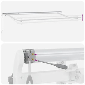 Toldo Retrátil Azul e Branco 400x200 cm 400 x 200 cm 4 x 2 m