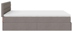 Cama otomana com colchão 140x200 cm tecido cinza