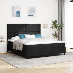 vidaXL Cama Box Spring com Colchão & LED Preto 180x200 cm Tecido