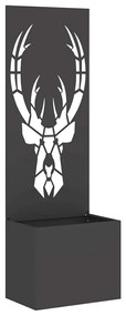 Vaso de Jardim com Painel Decorativo Preto 50 x 140 cm
