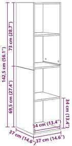 Conjunto de móvel de TV 4 pcs Castanho 37 x 37 x 142.5 cm