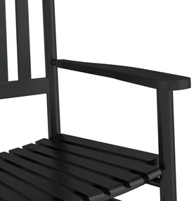 Cadeiras de baloiço 2 pcs c/ mesa dobrável álamo maciço preto
