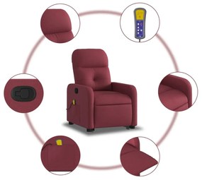 Poltrona de massagens reclin. elevatória tecido vermelho tinto