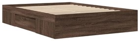 Estrutura cama s/ colchão derivados madeira carvalho castanho