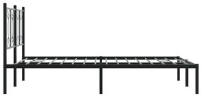 Estrutura de cama com cabeceira 140x190 cm metal preto