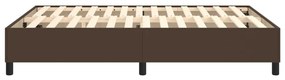 Estrutura de cama 140x200cm couro artificial castanho