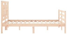 Estrutura de cama com cabeceira 140x190 cm madeira maciça