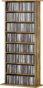 Móvel de Arrumação para CD e DVD, 58 x 24 x 126,3 cm, 6 Prateleiras Reguláveis, Castanho