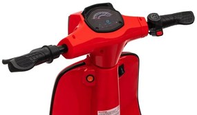 Scooter, Vespa elétrica Crianças 24V com tração de 350 watts, pneus de ar, assento em imitação de couro Vermelha