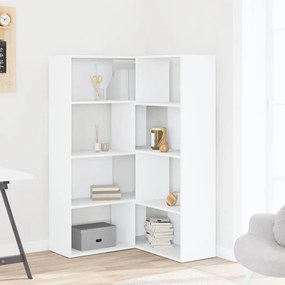 Estante canto 4 prateleiras 85x85x140 cm deriv. madeira branco