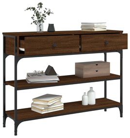 Mesa consola 100x25x75 cm derivados madeira carvalho castanho