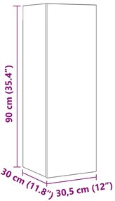 Conjunto de móvel de TV 10 pcs Madeira antiga 30.5 x 30 x 90 cm