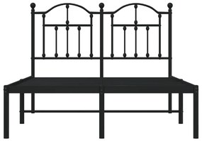 Estrutura de cama com cabeceira 120x190 cm metal preto