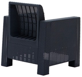 Conjunto Lounge de Jardim “Aksu” — Sofá, Poltronas e Mesa de Centro —