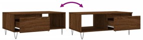 Mesa de centro 90x50x36,5cm derivados madeira carvalho castanho