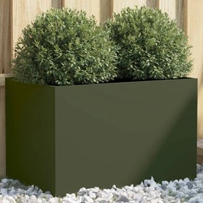 Vaso/floreira 62x40x39 cm aço laminado a frio verde-azeitona