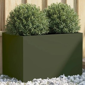 vidaXL Vaso/floreira 62x40x39 cm aço verde azeitona