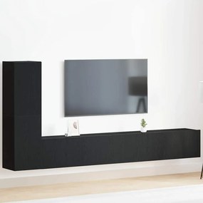 Conjunto de Gabinete de TV VidaXL de 3 Peças, Montado na Parede, Madeira de Carvalho Preto