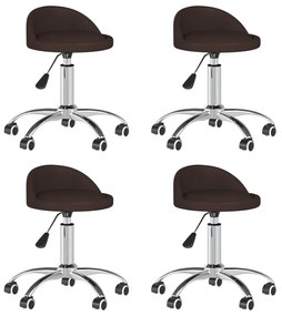 vidaXL Cadeiras de jantar giratórias 4 pcs couro art. castanho