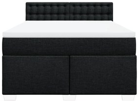 Cama com molas/colchão 140x200 cm tecido preto