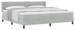 Cama Box Spring vidaXL com Colchão Cinza Claro 200x200 cm Veludo