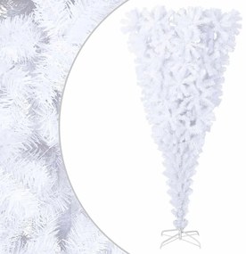 Árvore de Natal artificial invertida com suporte 180 cm branco