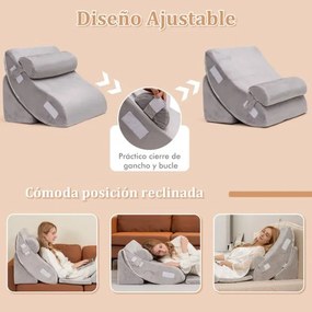 Conjunto de almofadas de espuma viscoelástica com apoio de cabeça amovível Apoio de costas amovível Apoio de costas confortável Cinzento